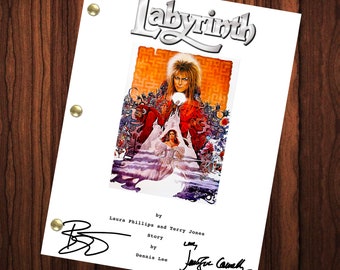 Labyrinth Movie Signed Autographed Script Full Screenplay Full Script Reprint David Bowie Jennifer Connelly