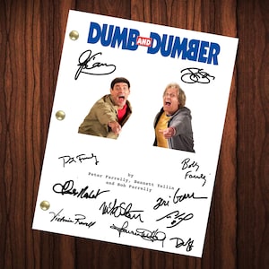 Dumb and Dumber Signiert Autogrammed Script Full Screenplay Full Script Reprint Jim Carrey Jeff Daniels