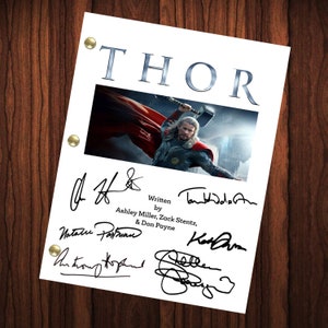 Thor Movie Signed Autographed Script Full Screenplay Full Script Reprint Chris Hemsworth Natalie Portman