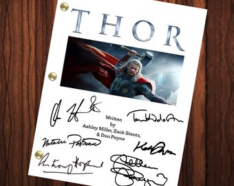 Thor Movie Signed Autographed Script Full Screenplay Full Script Reprint Chris Hemsworth Natalie Portman
