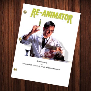 Re Animator Movie Script Full Screenplay Full Script Movie Reprint Horror Jeffrey Combs Herbert West