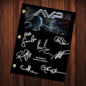 Alien vs. Predator Signed Autographed Script Full Screenplay Full Script Reprint Movie Paul W. S. Anderson