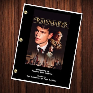 The Rainmaker Movie Script Reprint Full Screenplay Full Script  Francis Ford Coppola Matt Damon