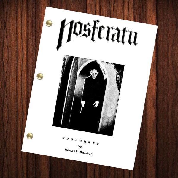 Réimpression du scénario du film Nosferatu Scénario complet Script complet Une symphonie d'horreur Dracula Bram Stoker Count Orlok