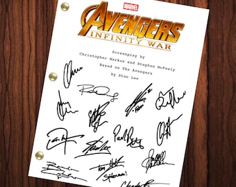 Avengers Infinity War Signed Autographed Script Full Screenplay Full Script Reprint Iron Man Captain America