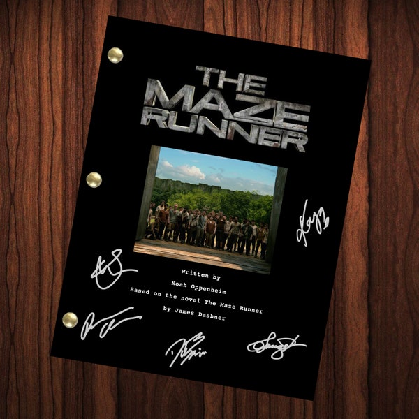 The Maze Runner Signé Autographié Script Scénario Complet Réimpression du Script Complet Dylan O'Brien Kaya Scodelario