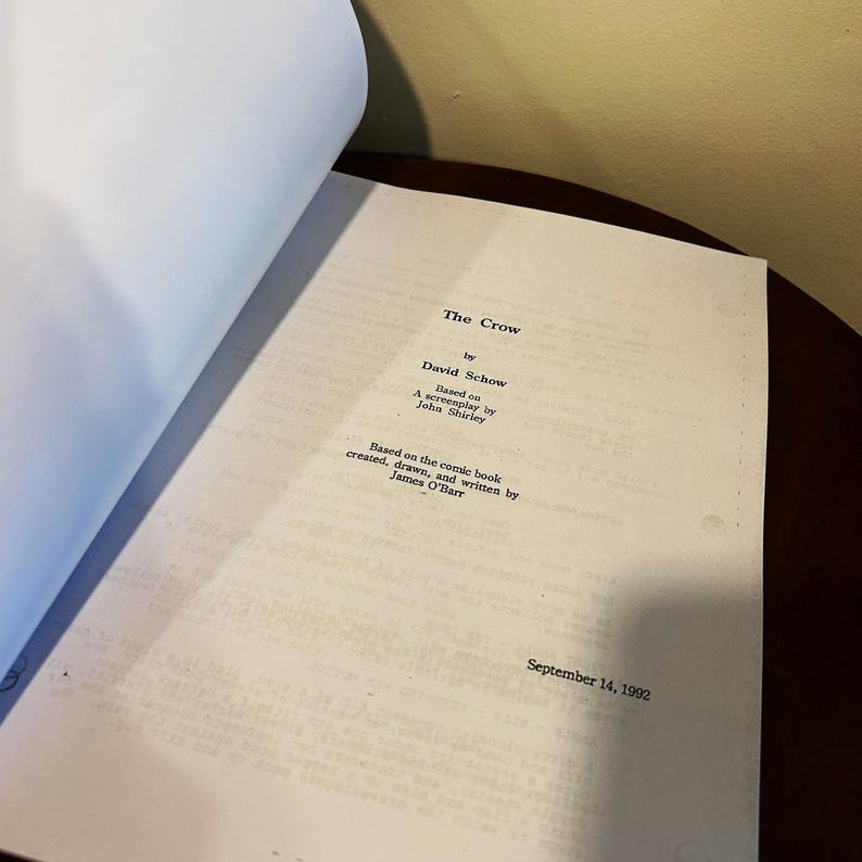 Brandon Script The Crow Movie Script Autographed Signed Script Reprint Horror Brandon ...