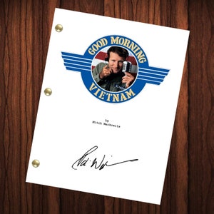 Good Morning Vietnam Movie Signed Autographed Script Full Screenplay Full Script Reprint Robin Williams Adrian Cronauer