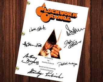 A Clockwork Orange Signed Autographed Script Full Screenplay Full Script Reprint Stanley Kubrick Malcolm McDowell