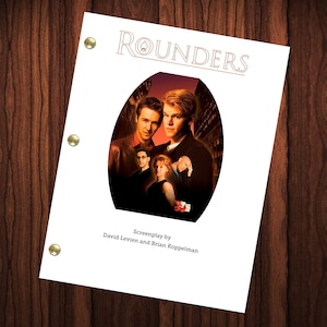 Rounders Movie Script Full Screenplay Full Script Movie Reprint Matt Damon Mike McDermott