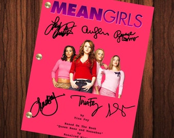 Mean Girls Autographed Signed Movie Script Reprint Lindsay Lohan Rachel McAdams Regina George Autograph Reprint Full Screenplay Full Script