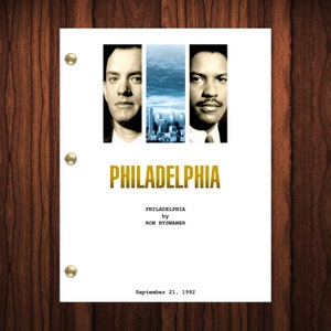 Philadelphia Movie Script Reprint Full Screenplay Full Script Philadelphia
