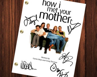 Cómo conocí a vuestra madre programa de televisión firmado guión de reimpresión autografiado guión completo episodio piloto programa de televisión Alyson Hannigan Neil Patrick Harris