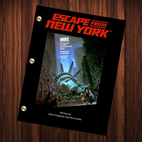 Escape From New York Movie Script Reprint Full Screenplay Full Script
