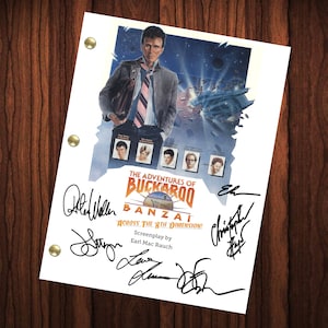 The Adventures of Buckaroo Banzai Across the 8th Dimension Movie Autographed Signed Movie Script Reprint Full Screenplay