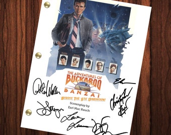 The Adventures of Buckaroo Banzai Across the 8th Dimension Film Handsigniert Signiert Film Skript Reprint Volles Drehbuch
