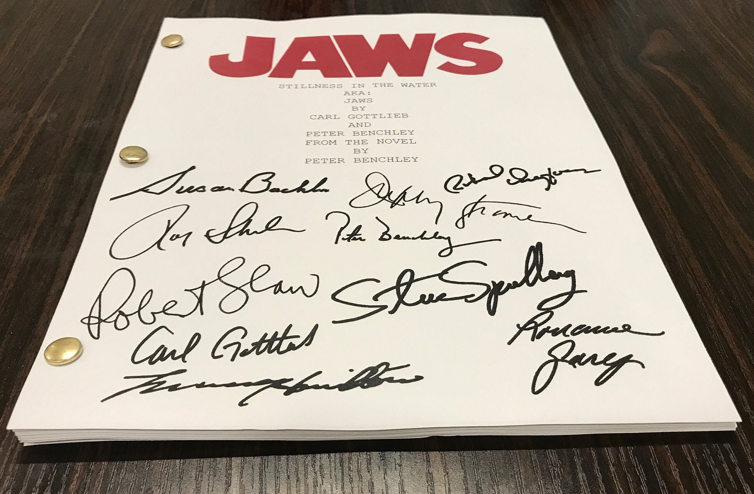 Jaws Movie Script Signed Autographed Reprint Full Screenplay Full