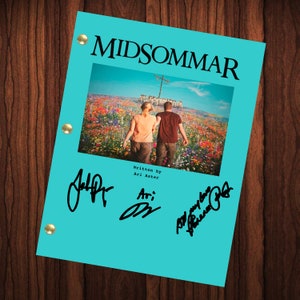 Midsommar on Autographed Signed Script Reprint Florence Pugh Jack Reynor Ari Aster Autograph