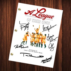 Una liga propia película firmada guión de reimpresión autografiada guión completo Geena Davis Tom Hanks