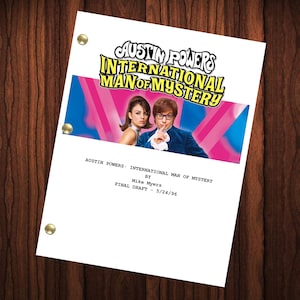 Austin Powers Movie Script Reprint Full Screenplay Full Script International Man