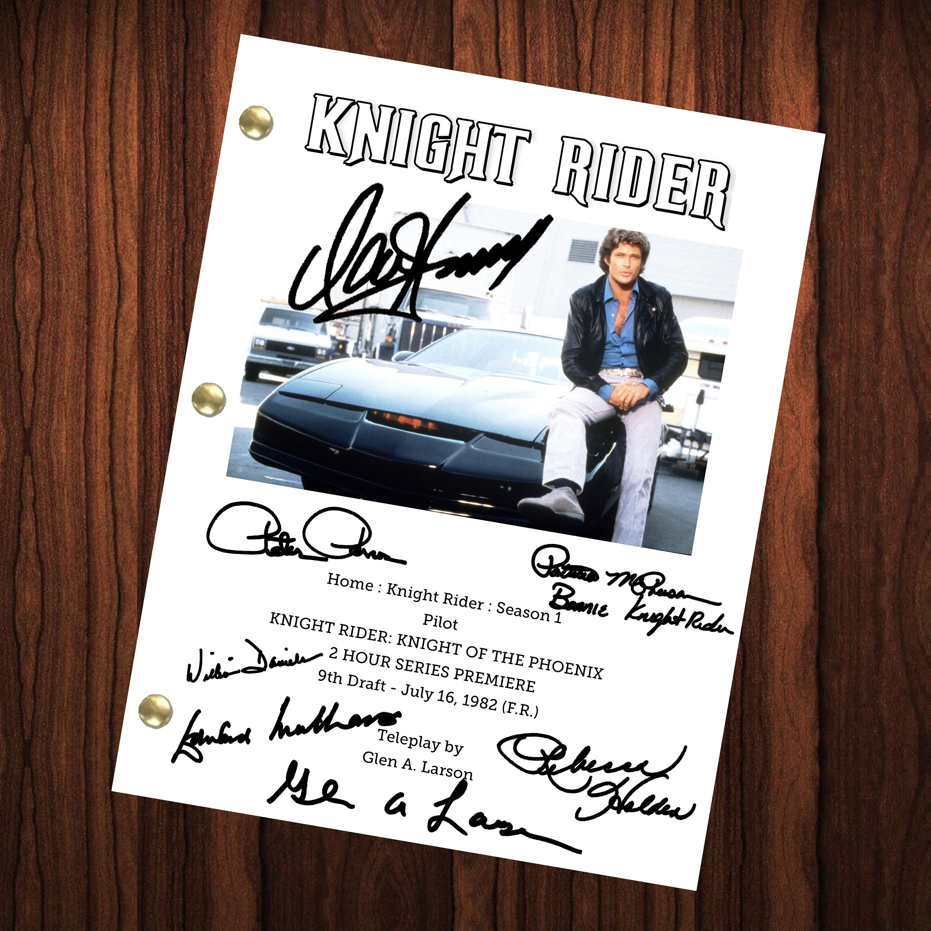 Knight Rider Auto Pilot Knight Rider TV Show Script Pilot Episode Signed Autographed Full ...