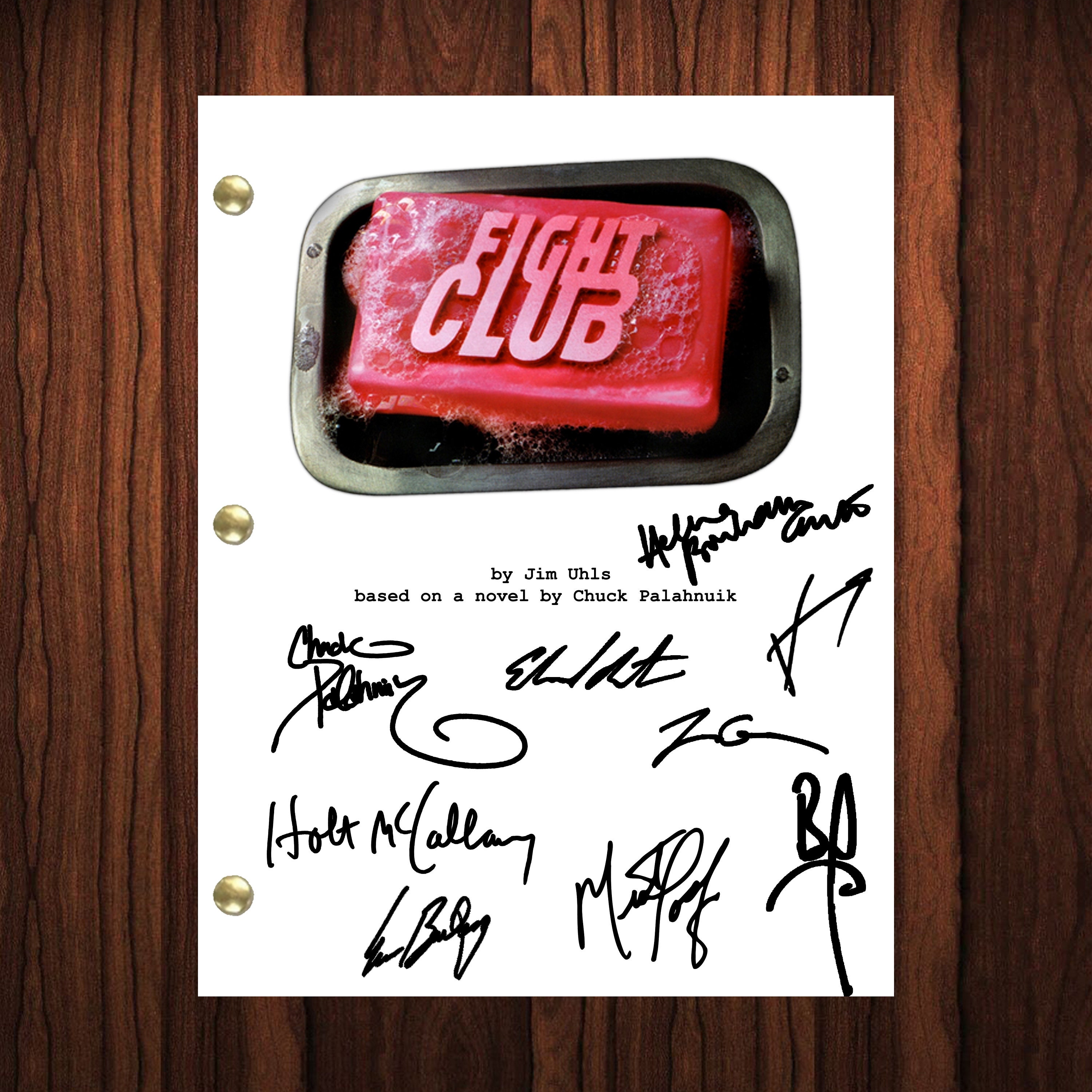 Discover Fight Club Autographed Signed Movie Script Reprint Full Screenplay Full Script Brad Pitt, No Frame