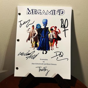 Megamind Movie Autographed Signed Movie Script Reprint Full Screenplay Full Script Will Ferell Brad Pitt