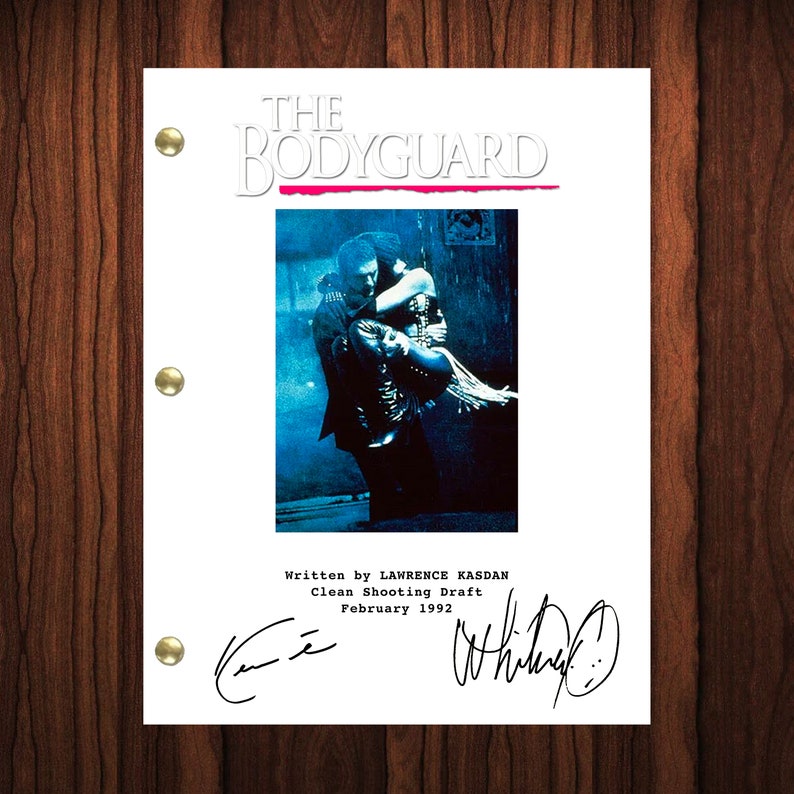 The Bodyguard Autographed Signed Movie Script Reprint Kevin Costner ...
