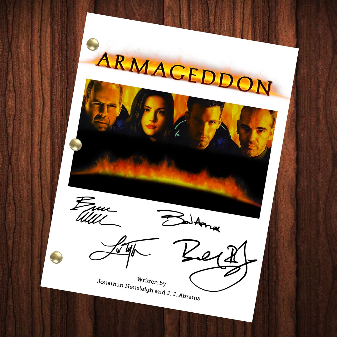 Armageddon Movie Autographed Signed Movie Script Reprint Full