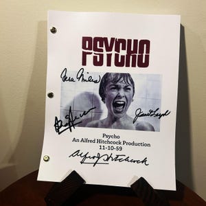Psycho Film signierte handsignierte Drehbuch Drehbuch voller Drehbuch Reprint Alfred Hitchcock Janet Leigh