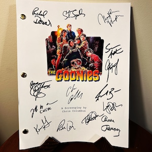The Goonies Signed Autographed Script Full Script Reprint Steven Spielberg Richard Donner Sean Astin Josh brolin Corey Feldman