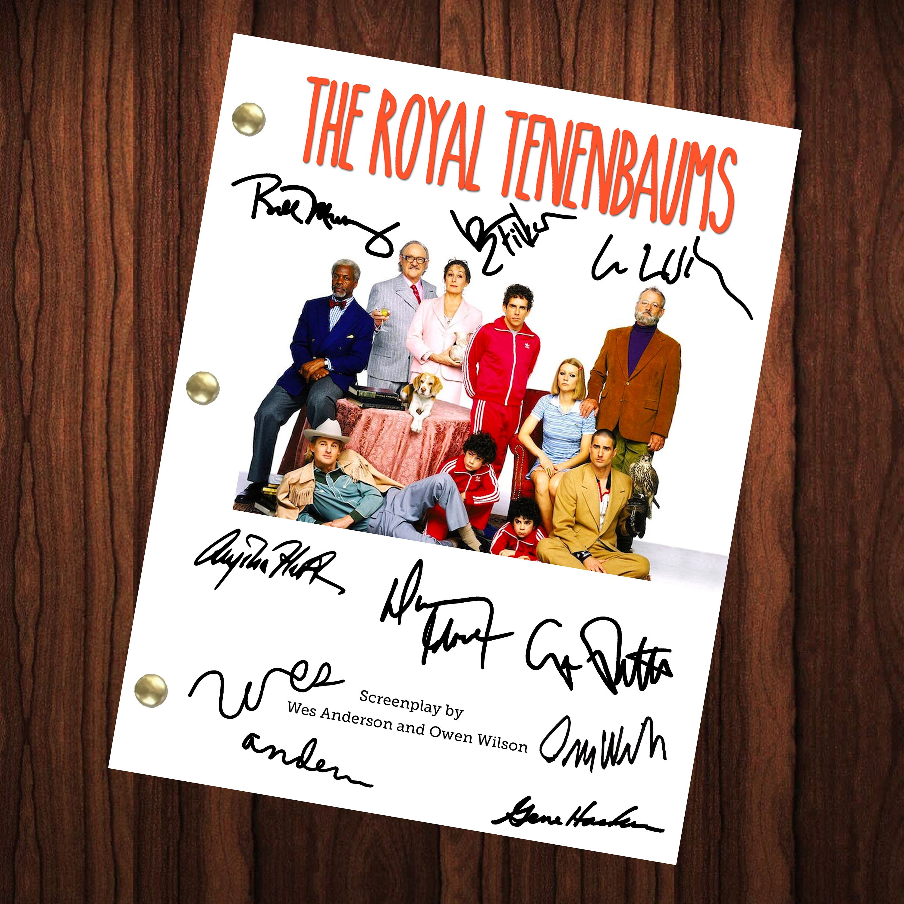 The Royal Tenenbaums Autographed Signed Script Reprint Cast Signed Autograph Reprint