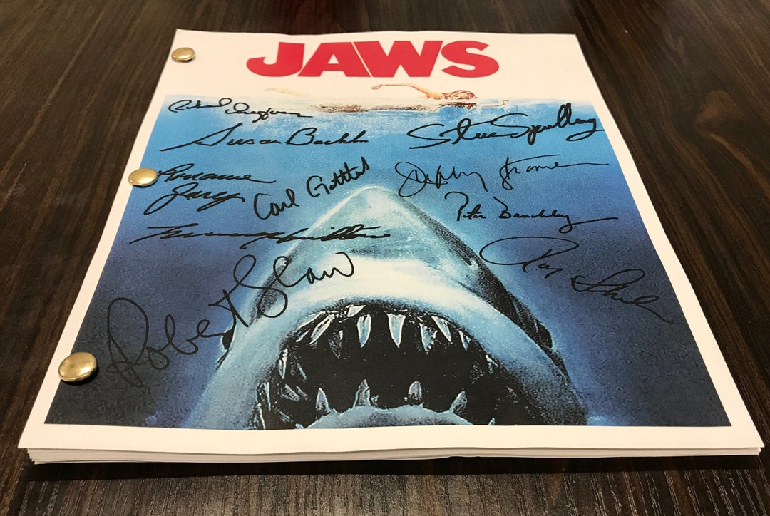 Jaws Movie Script Signed Autographed Reprint Full Screenplay Full