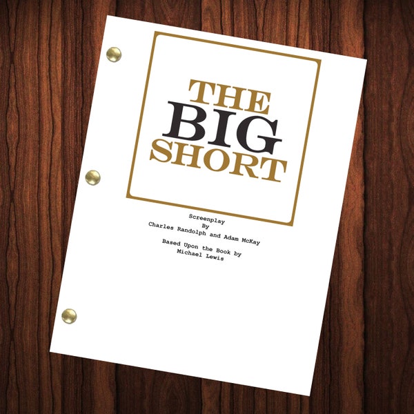 The Big Short Movie Script Reprint Full Screenplay Full Script Mark Baum Michael Burry