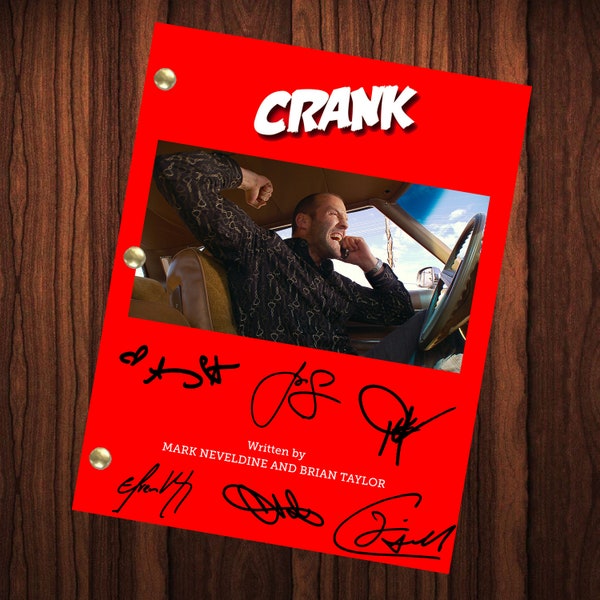 Crank Movie Signed Autographed Script Full Screenplay Full Script Reprint Jason Statham