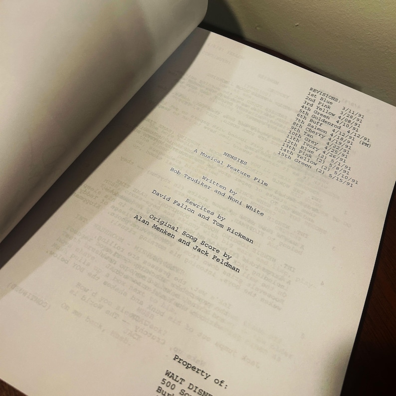 Newsies Rally Script Newsies Movie Autographed Signed Script Reprint Cast Signed Christian ...