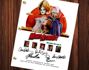 Mars Attacks Autograf Podpisany Scenariusz Przedruk Jack Nicholson Obsada Podpisany Autograf Mars Attacks! Mars Attacks Film