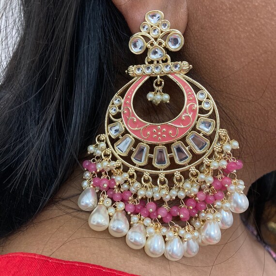 Trapon Fashion Meenakari Earring Jhumkas for Women and Girl
