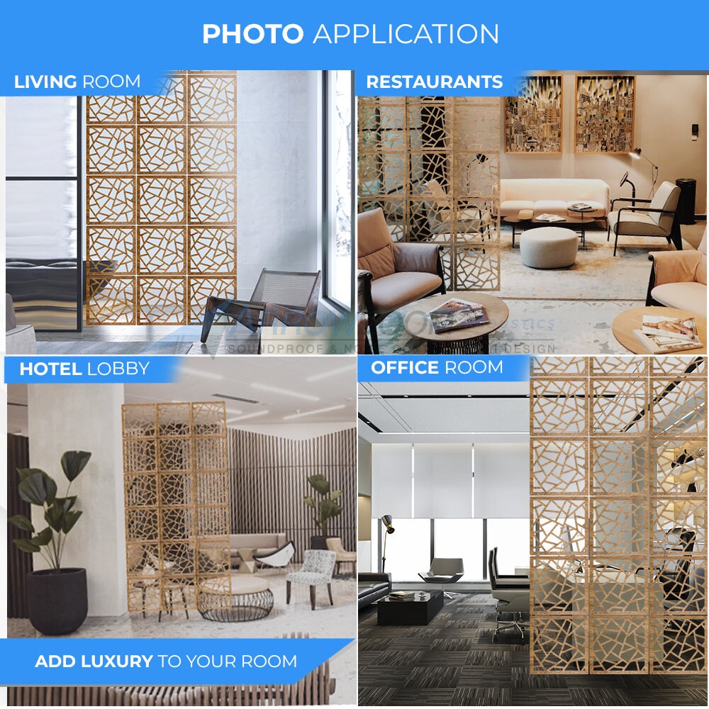 Room Divider Wood Wall Art DIY Hanging Curtain Decorative Panel Modern ...