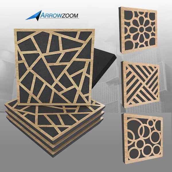 ArrowzoomUSA Diffuse PRO Wooden Wood Wall Art Decor Craft Sound Diffuser Acoustic Noise Absorption Audio Diffusor Panels Treatment Studio