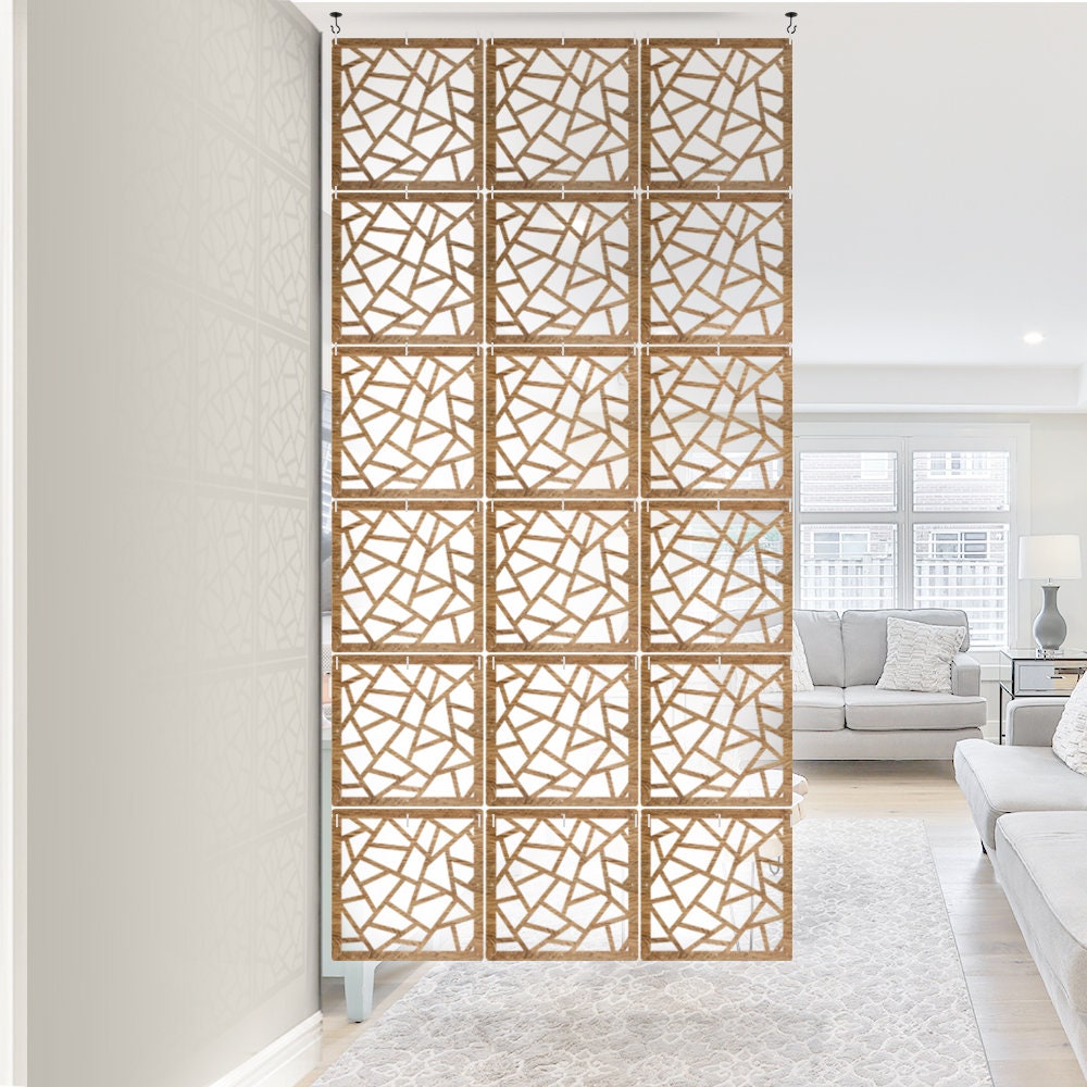 Room Divider Wood Wall Art DIY Hanging Curtain Decorative Panel Modern ...