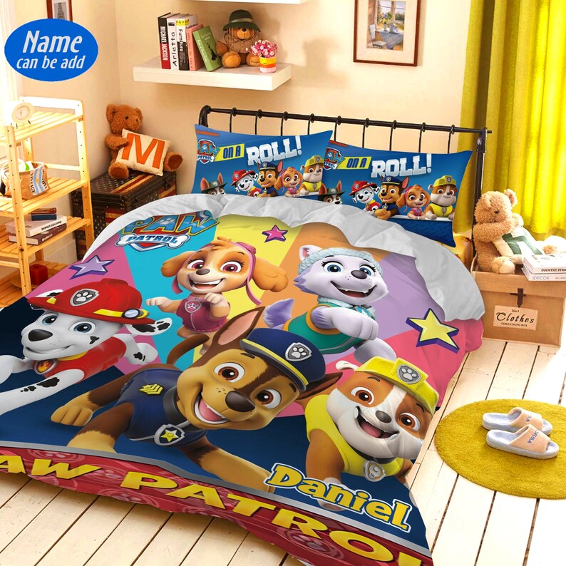 Paw Patrol Kids Bedding Set Paw Patrol Duvet Cover and Etsy