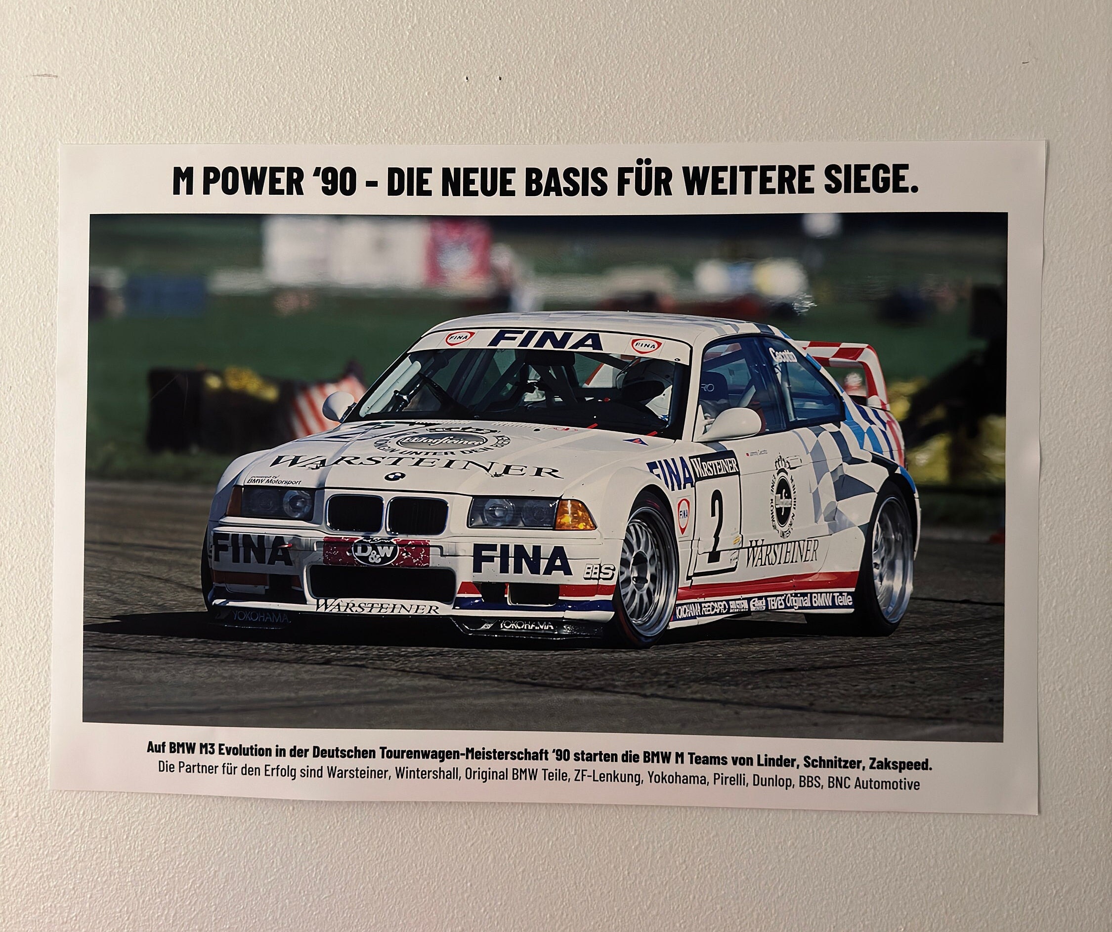 BMW M3 E36 Vintage Poster - Turbo Dogma