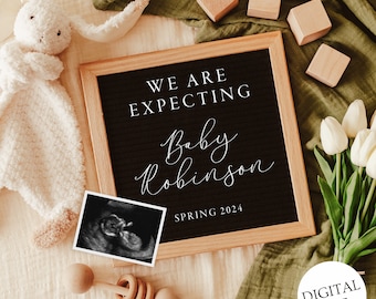Easter Pregnancy Announcement Digital / Downloadable / Social Media Reveal / Gender Neutral Baby / Instagram / Editable Pregnancy Reveal