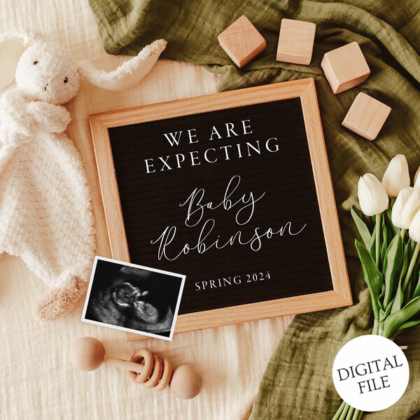 Easter Pregnancy Announcement Digital / Downloadable / Social Media Reveal / Gender Neutral Baby / Instagram / Editable Pregnancy Reveal