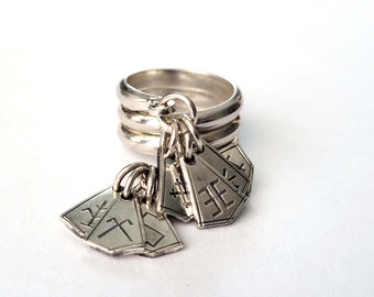 Bride's ring, seven day ring, 7 days ring, silver, viking