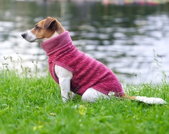 100% Merino Fleece Wool, Dog sweater, jacket, vest, hoodie. Super soft. XXS-XL