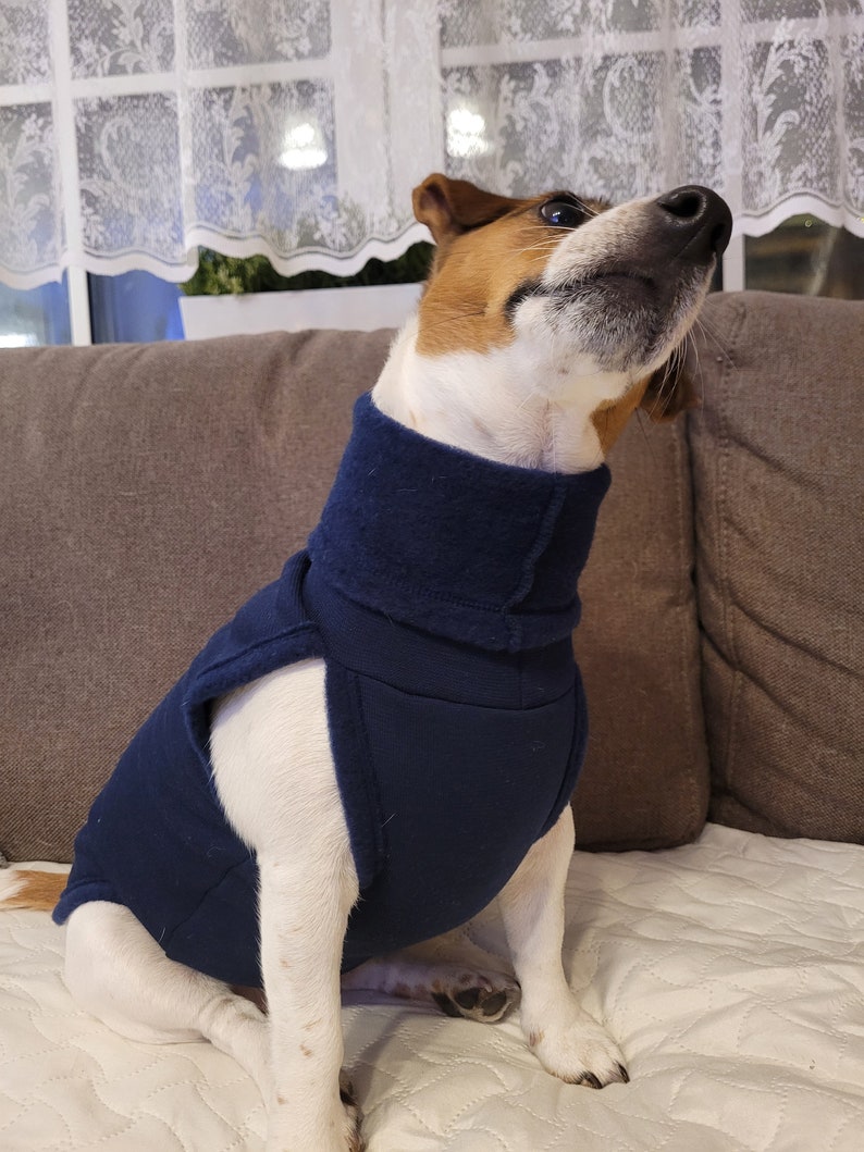 Merino wool Dog Fleece, jacket, vest, soft and warm. XXS-XL image 2