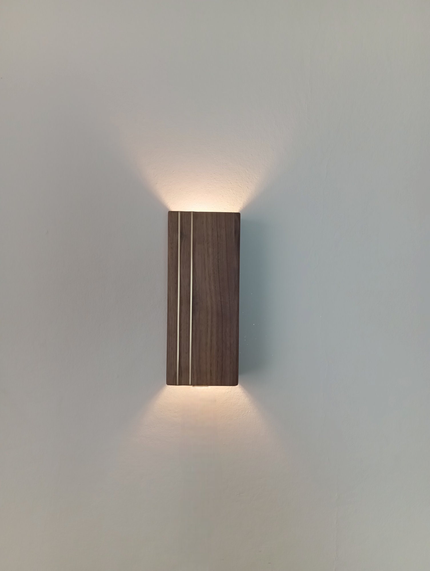 Wooden Wall Sconce Lamp, Handmade Walnut Sconce, Bedroom Lighting ...