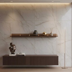 Floating Wall Shelves, Brass Gallery Rail Shelf, Custom Size Shelves image 2